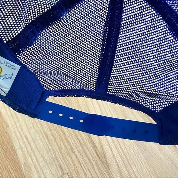 Vintage KONA Trucker Mesh Snap Back Hat Blue Gold Hawaii Gold Leaf Lapel - Picture 9 of 10